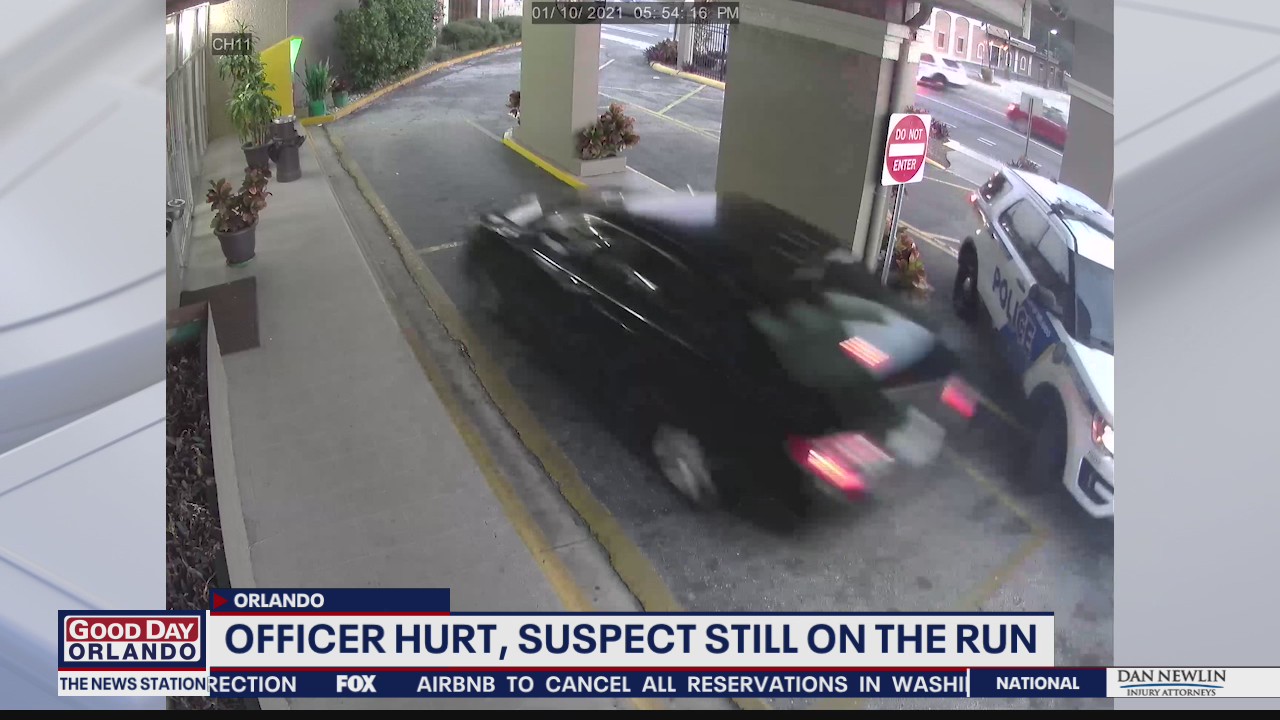 Orlando officer injured after suspected car thief slams into cruiser