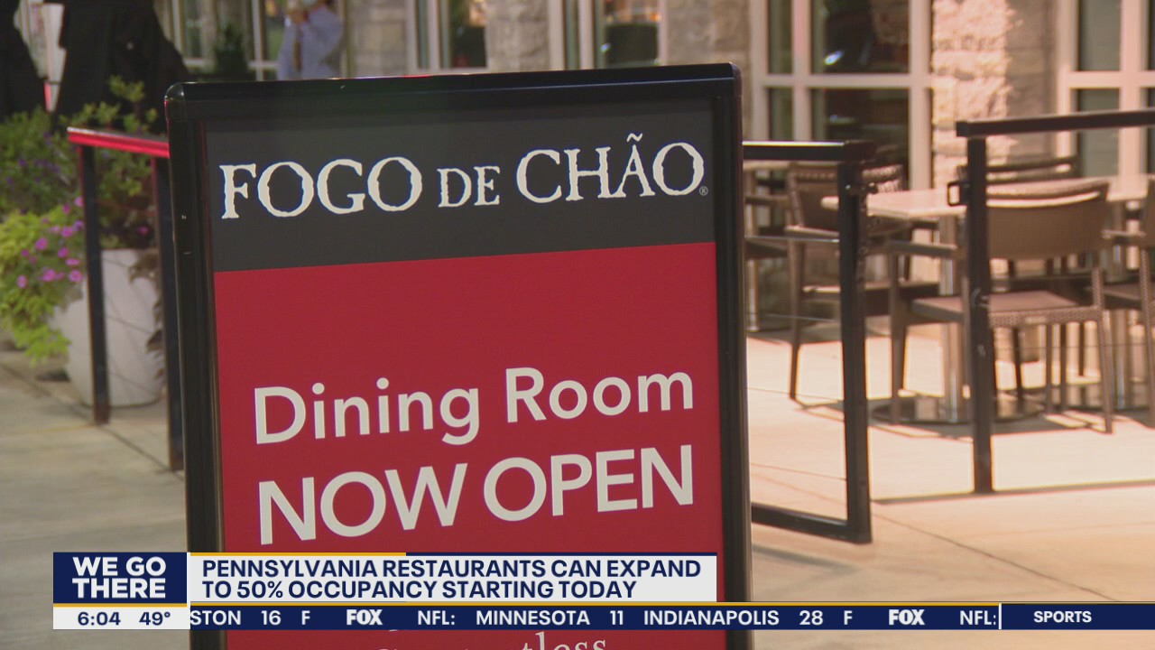 Pennsylvania eateries can double indoor dining occupancy starting Monday