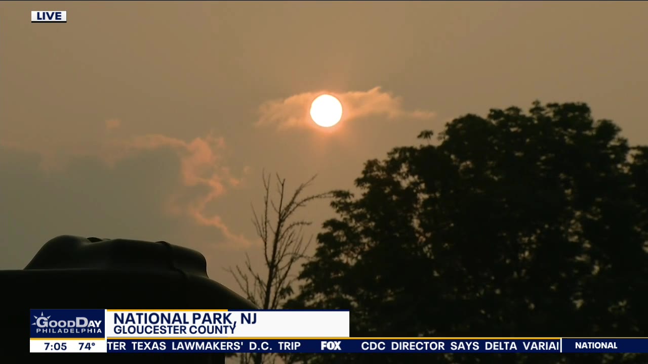 Smoky air from western wildfires leaves haze across Delaware Valley