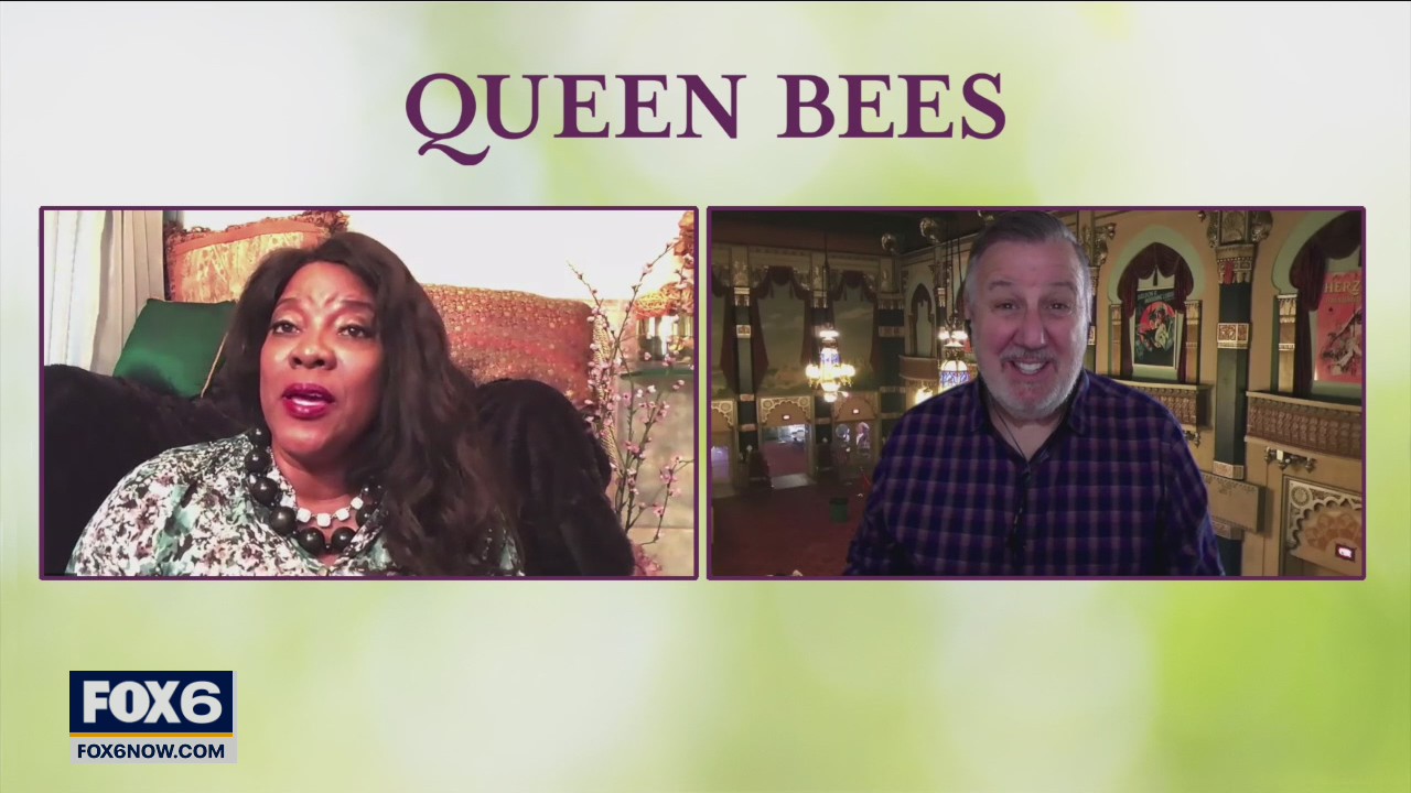 Gino talks with cast member of Queen Bees