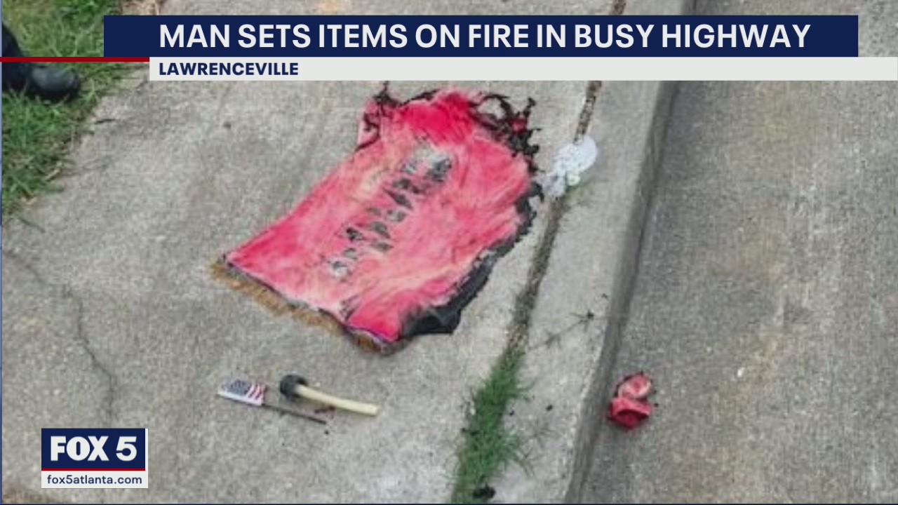 Man accused of starting fire on busy roadway