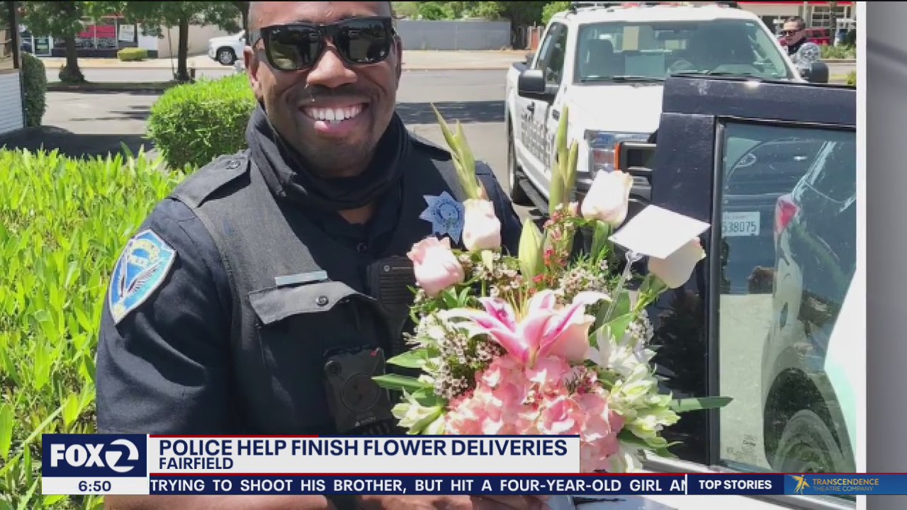 Police help finish flower deliveries