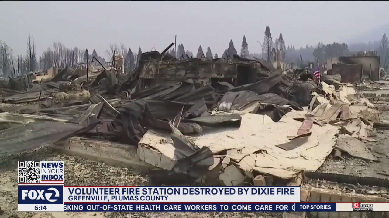 Volunteer fire station burned down by the Dixie Fire