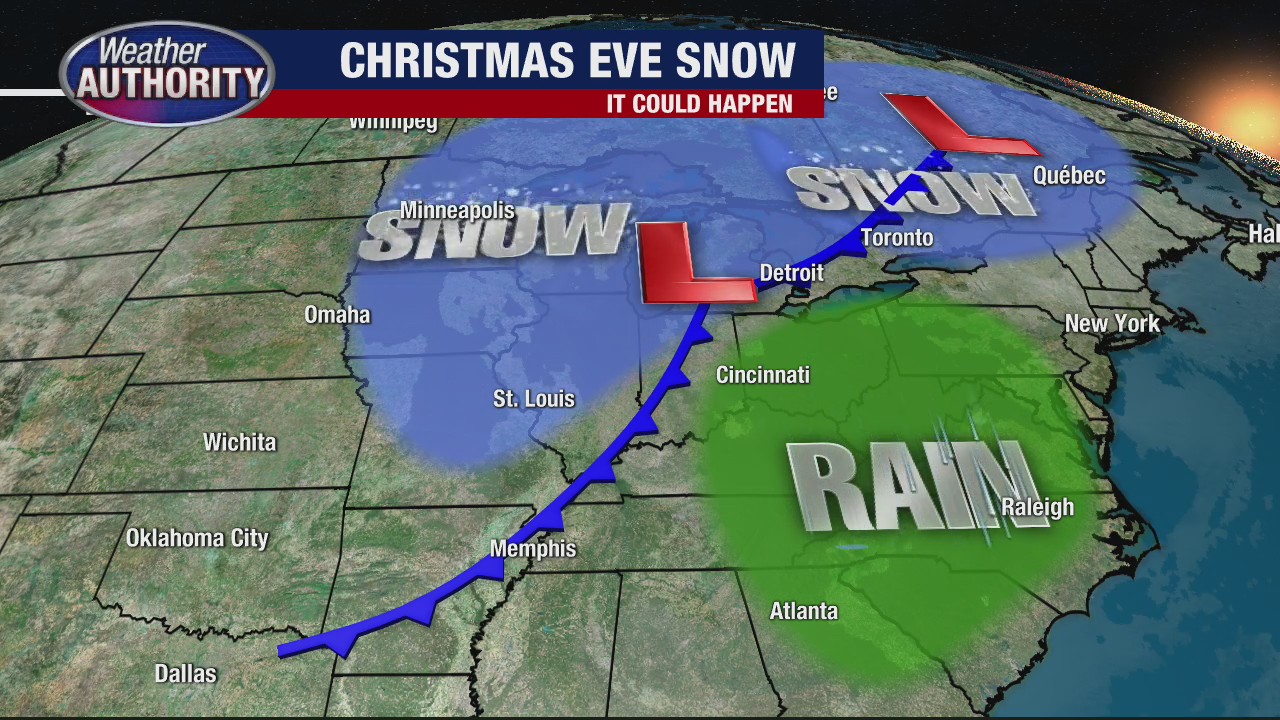 Snow possible on Christmas Eve as storm builds on west coast