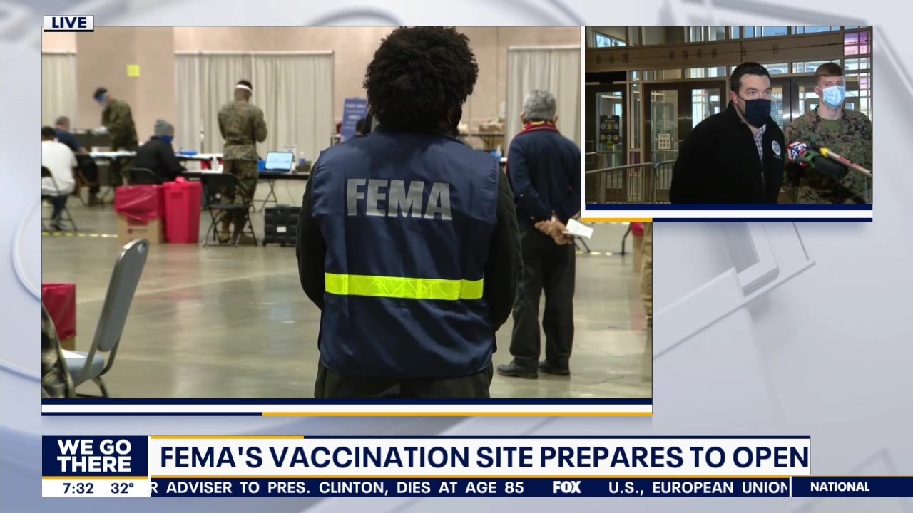 FEMA mass vaccination clinic prepared to administer thousands of shots per day