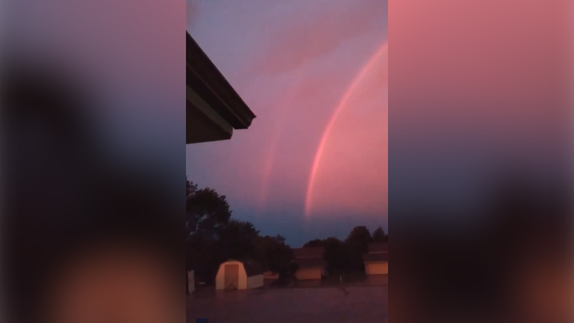 Double sunset rainbow wows Missouri woman