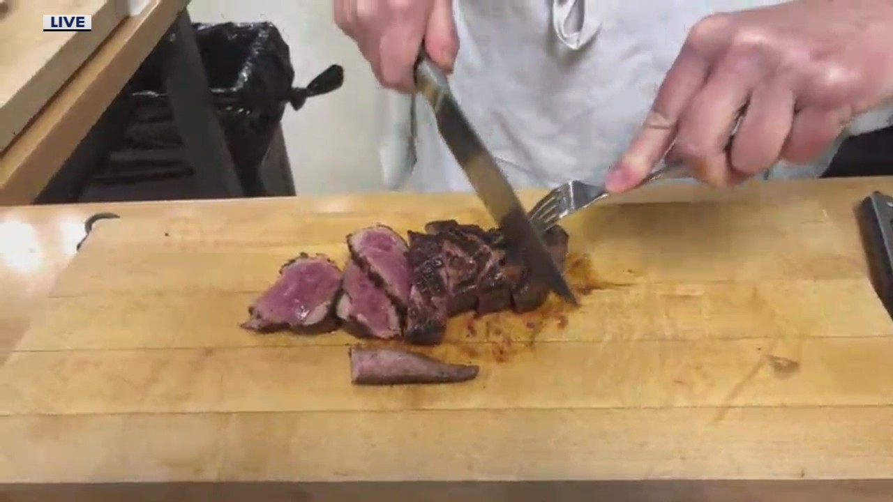 Pan seared magret duck breast with truffle sauce