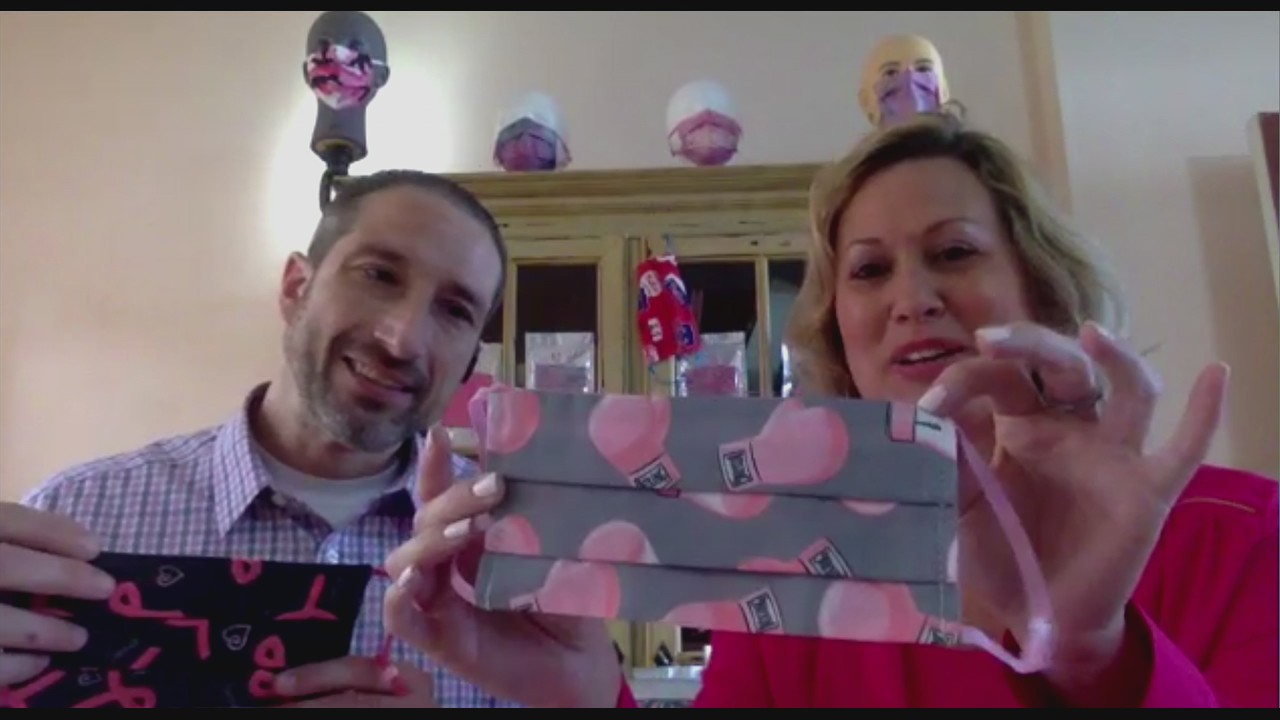 Local couple creates mask company and helps raise money for breast cancer awareness