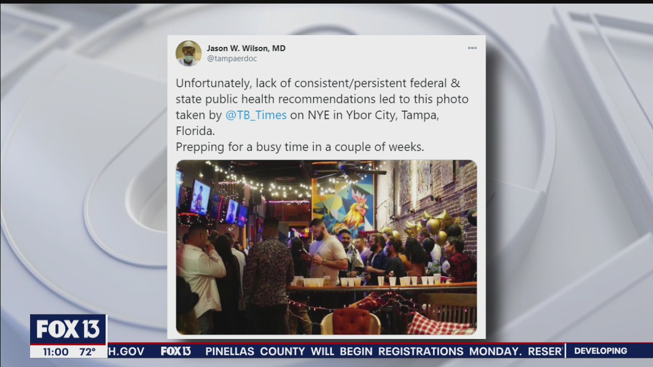 Images show packed bars, streets in Ybor City for New Year's Eve