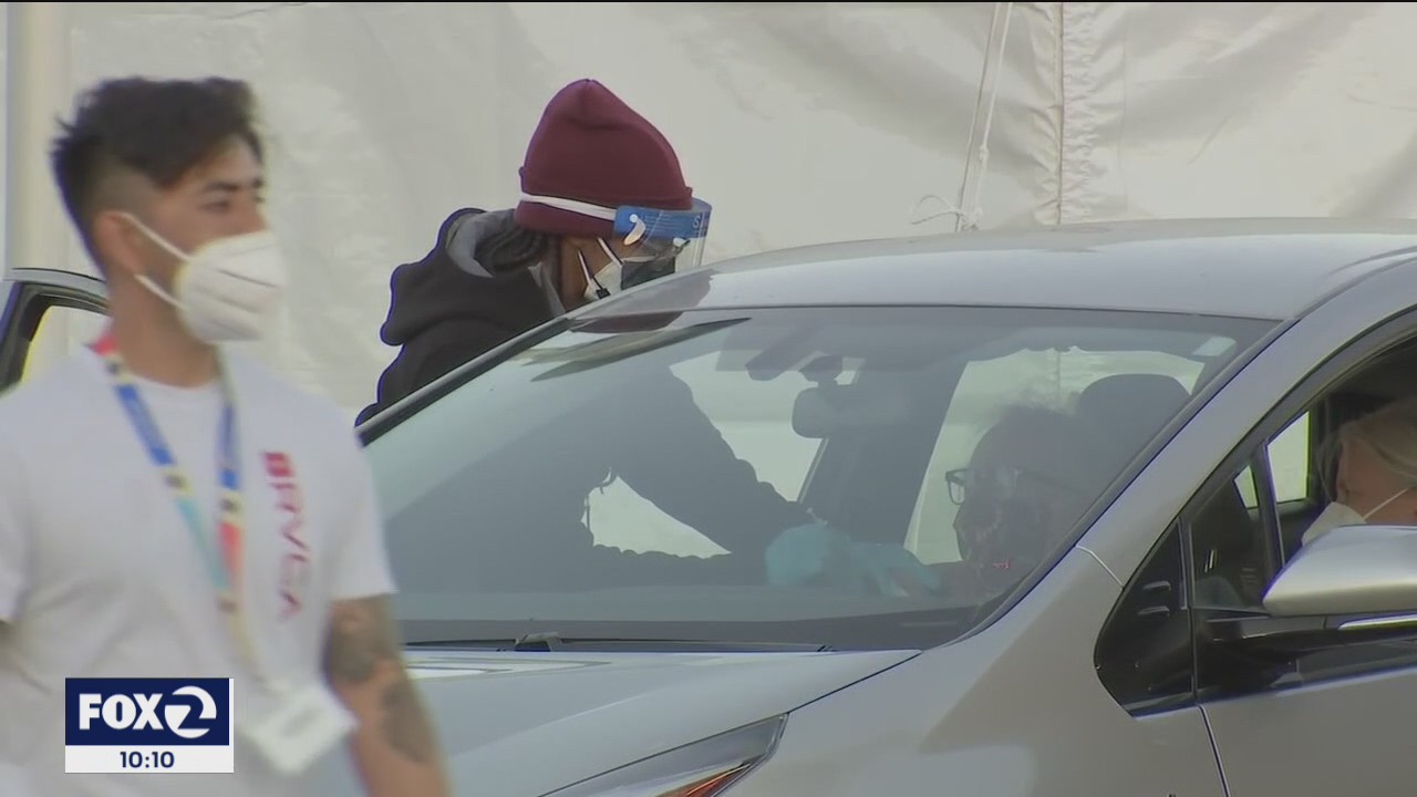 Larkspur drive-through mass vaccination site serves those with mobility issues