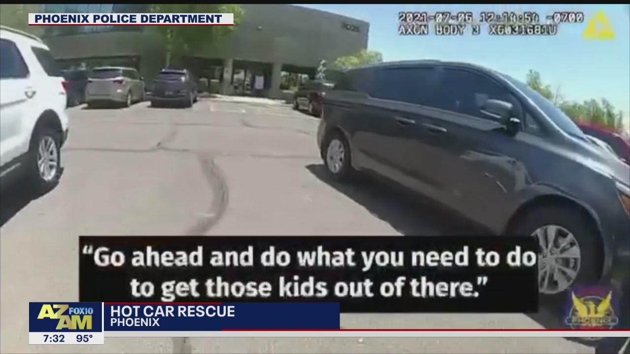 Phoenix PD officers rescue kids from hot car