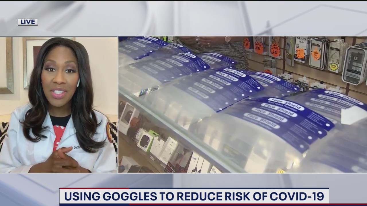 Using goggles to reduce risk of COVID-19