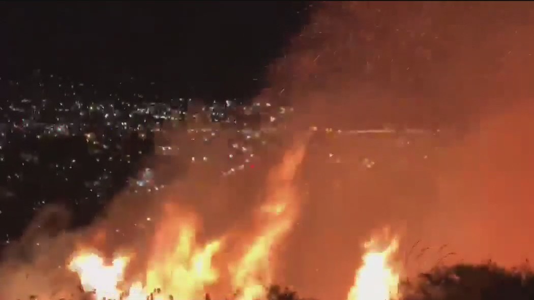 Santa Barbara vegetation fire threatens homes, TV station evacuated