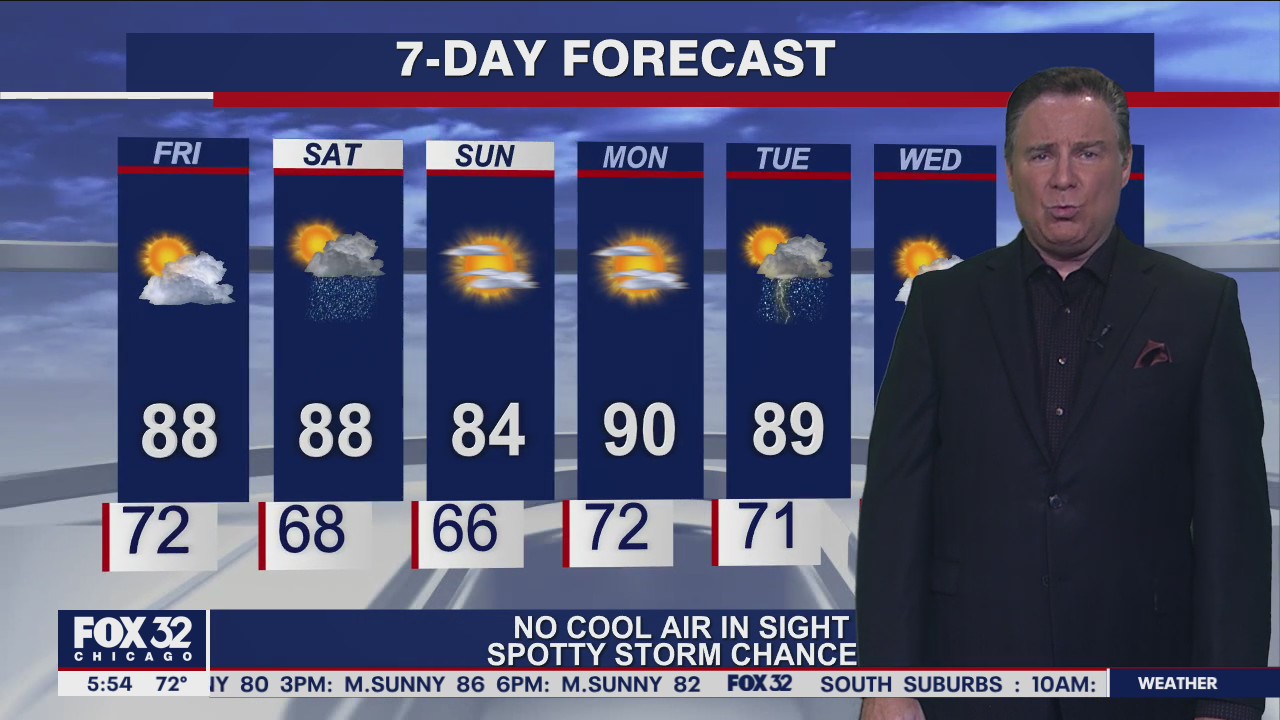6 a.m. forecast for Chicagoland on August 20