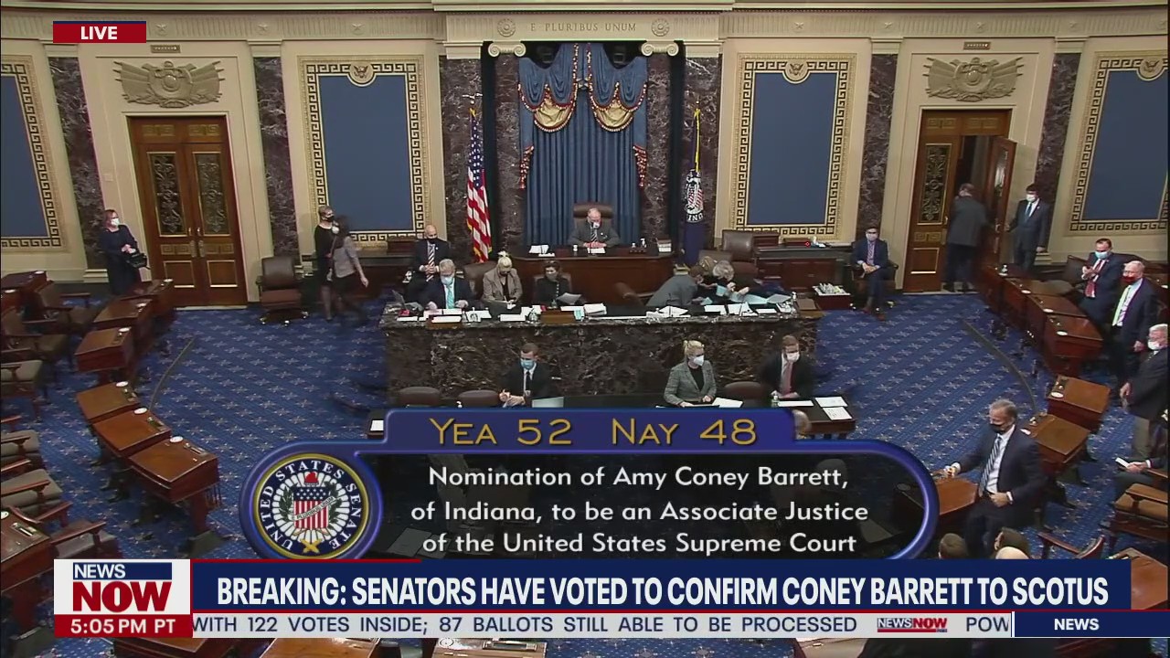 Amy Coney Barrett confirmed as a Supreme Court justice
