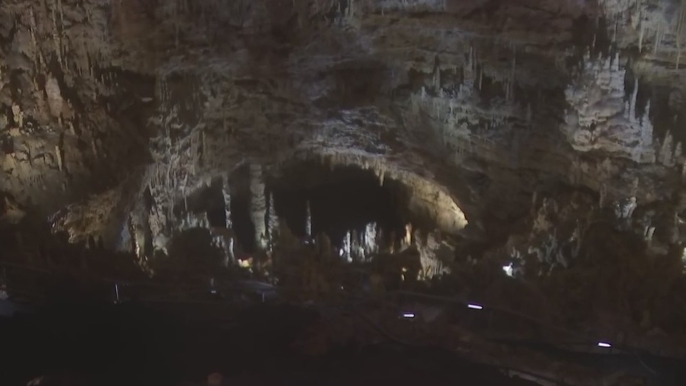 Exploring caverns at Natural Bridge Caverns