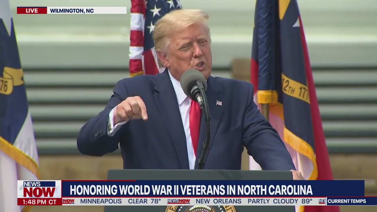 Trump gives remarks at Battleship North Carolina