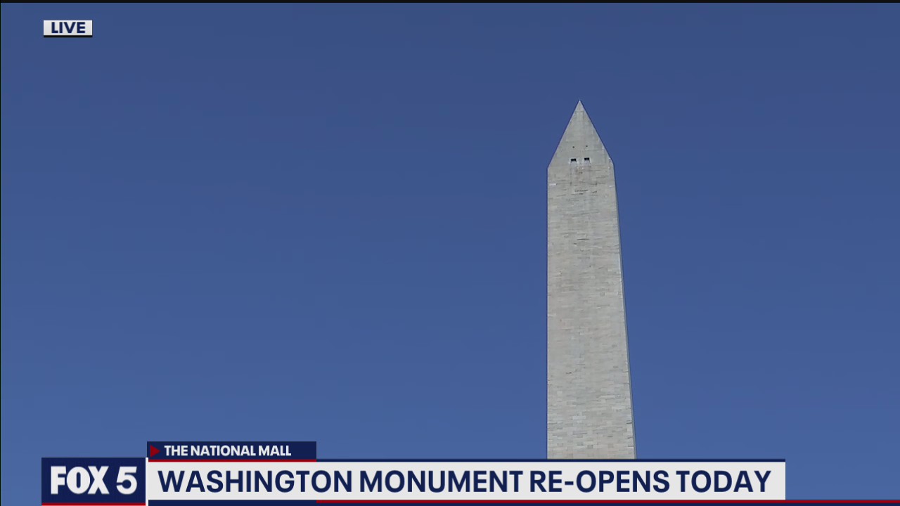 Washington Monument reopens Wednesday; reservations, masks required