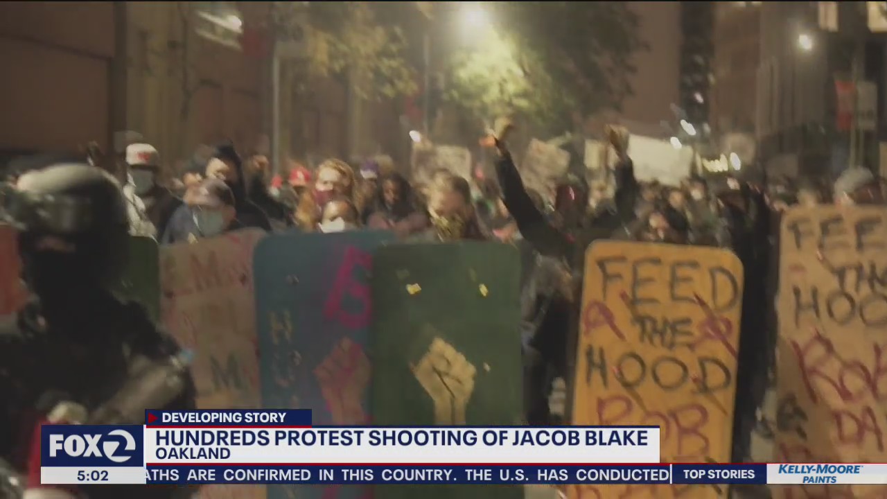 Protesters in Oakland demand justice for Jacob Blake