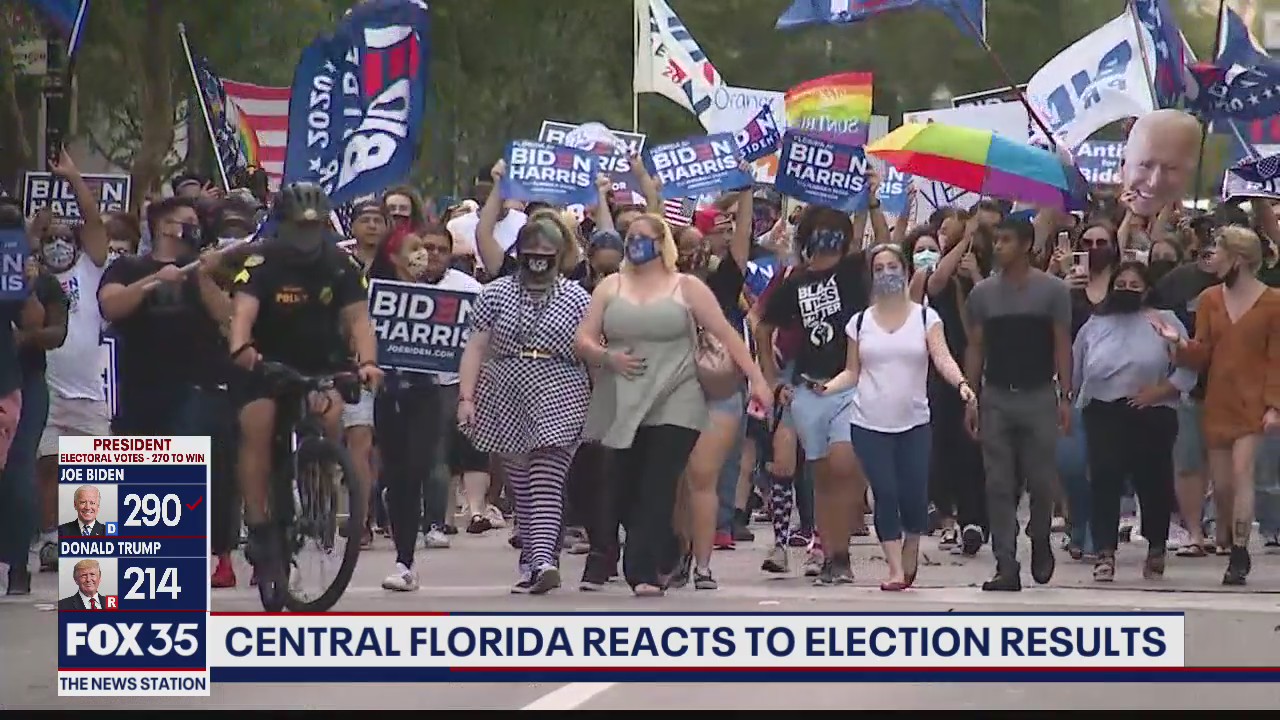 Biden, Harris celebration in Downtown Orlando