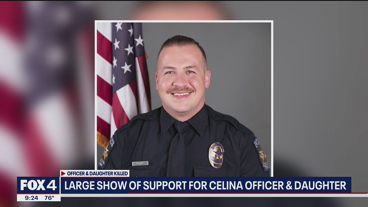 Large show of support at vigil for Celina officer, his daughter killed in crash