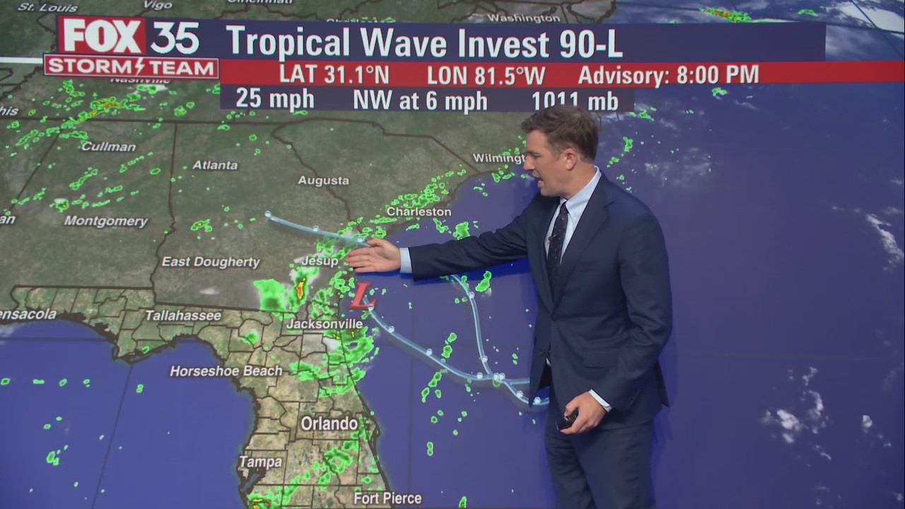 Low pressure system weakens as it drifts toward Georgia
