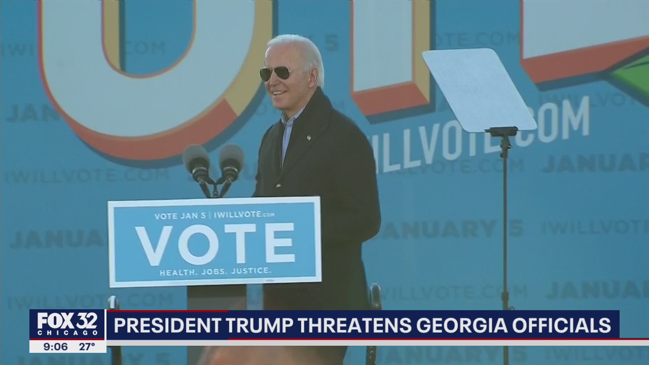 Trump, Biden warn of high stakes of Georgia Senate runoffs