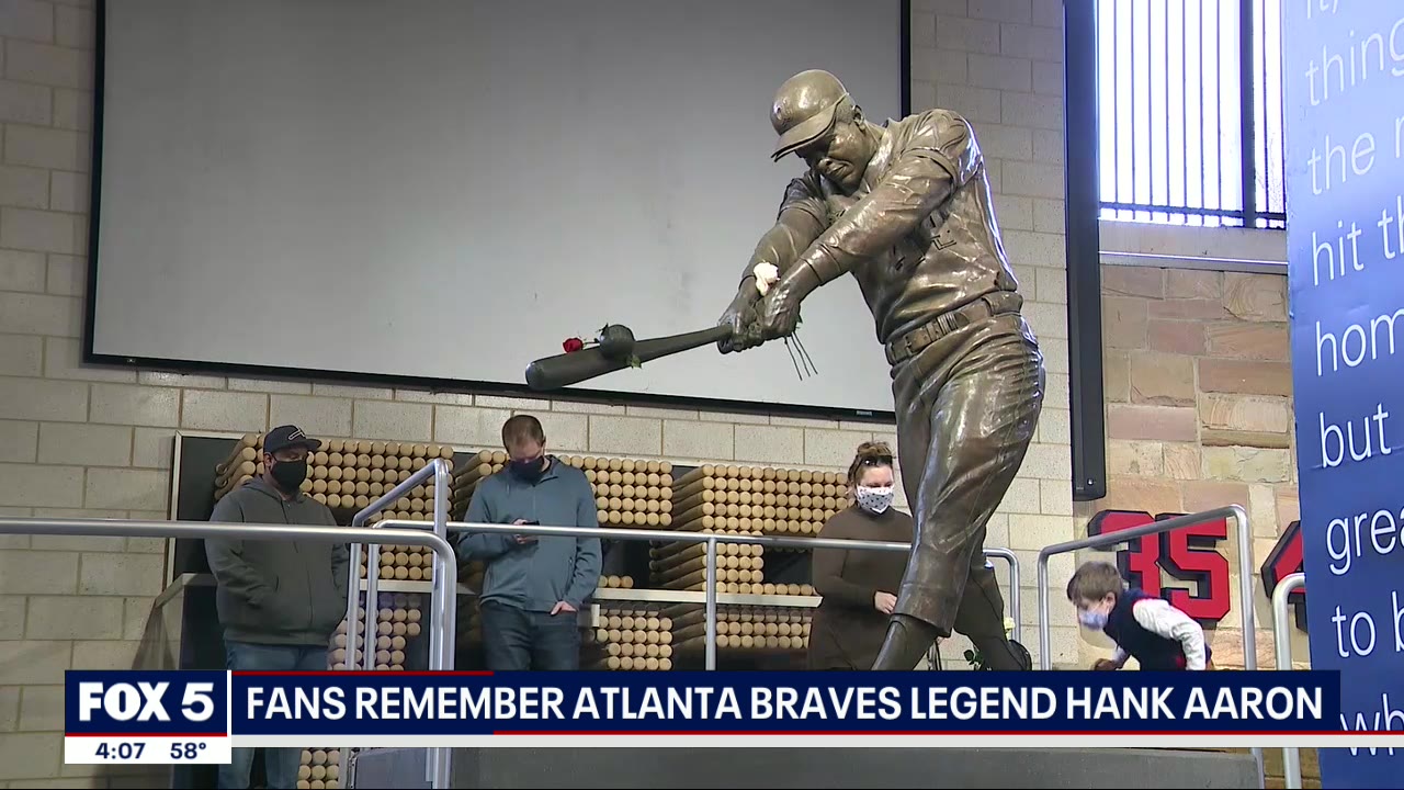 Fans pour into Truist Park to honor the late Hank Aaron