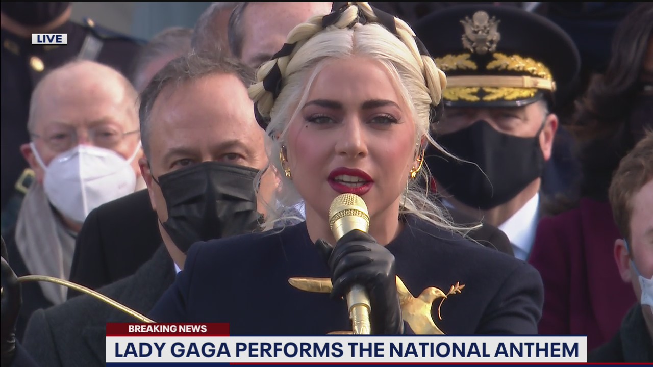 Lady Gaga performs National Anthem at inauguration