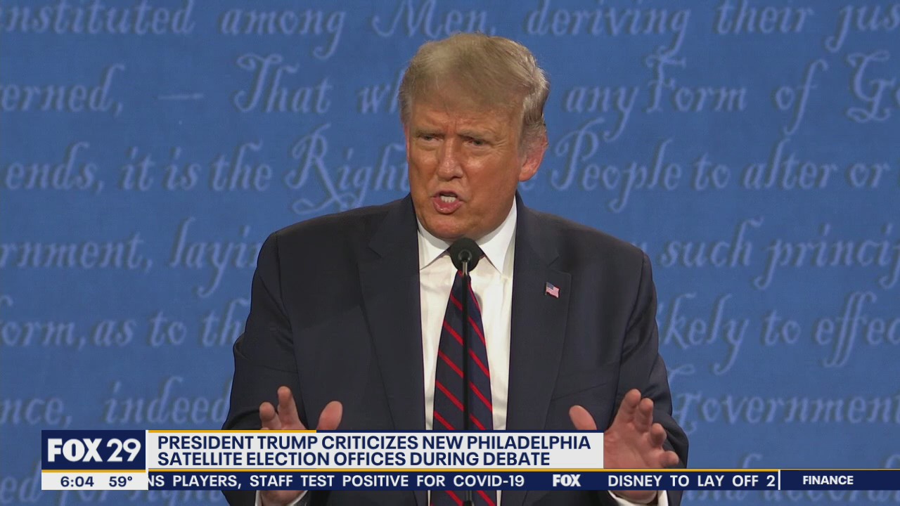 Trump criticizes Philadelphia satellite election offices during debate