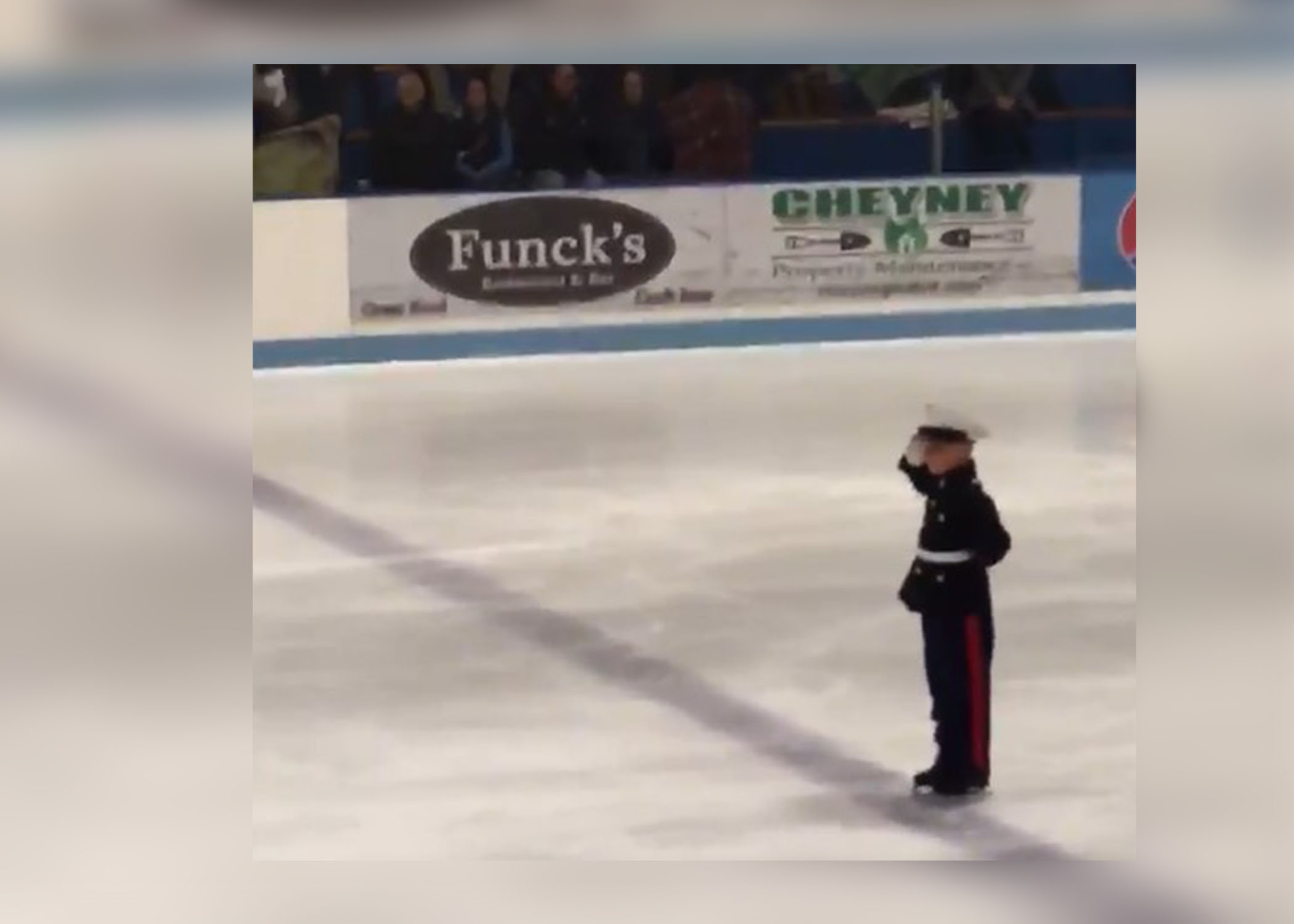 Boy ice skates to ‘God Bless the USA’ in special tribute to veterans