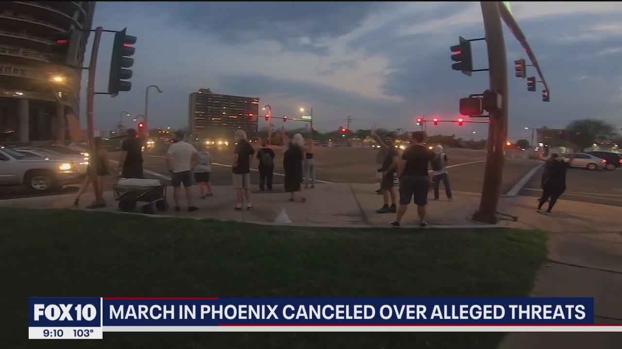 Despite cancellation, smaller crowd gathered along Camelback Road to demand racial justice