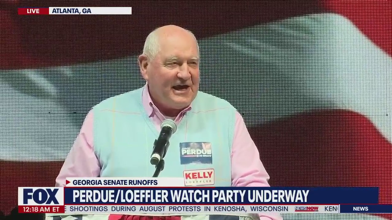 Former GA governor Sonny Perdue speaks on runoff