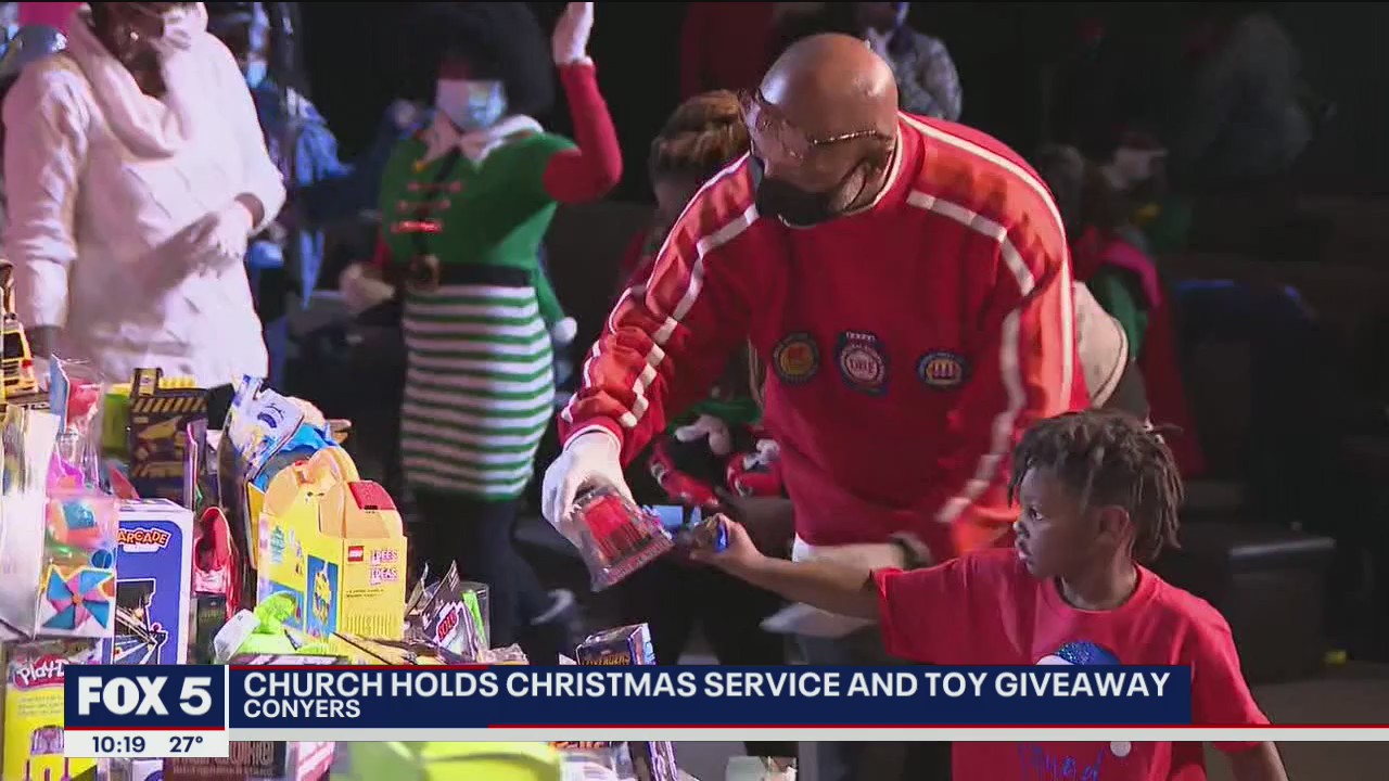 Special Christmas church toy giveaway