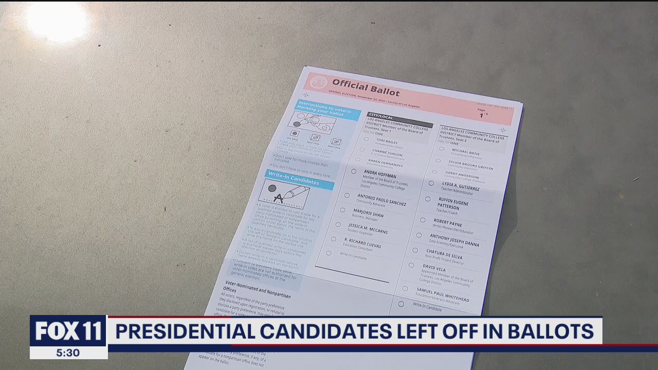 Presidential candidates left off ballots