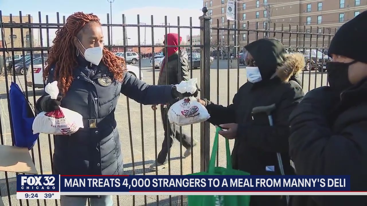 Chicago man treats 4,000 strangers to meal from Manny's Deli