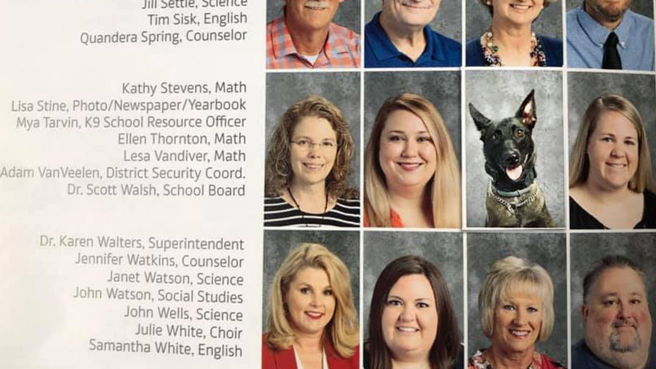 K-9 school resource officer makes it into high school yearbook