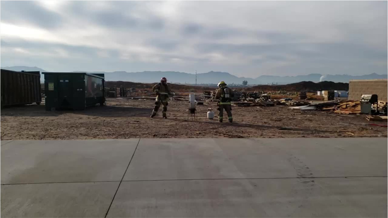 Fire department shows dangers of deep-frying turkey