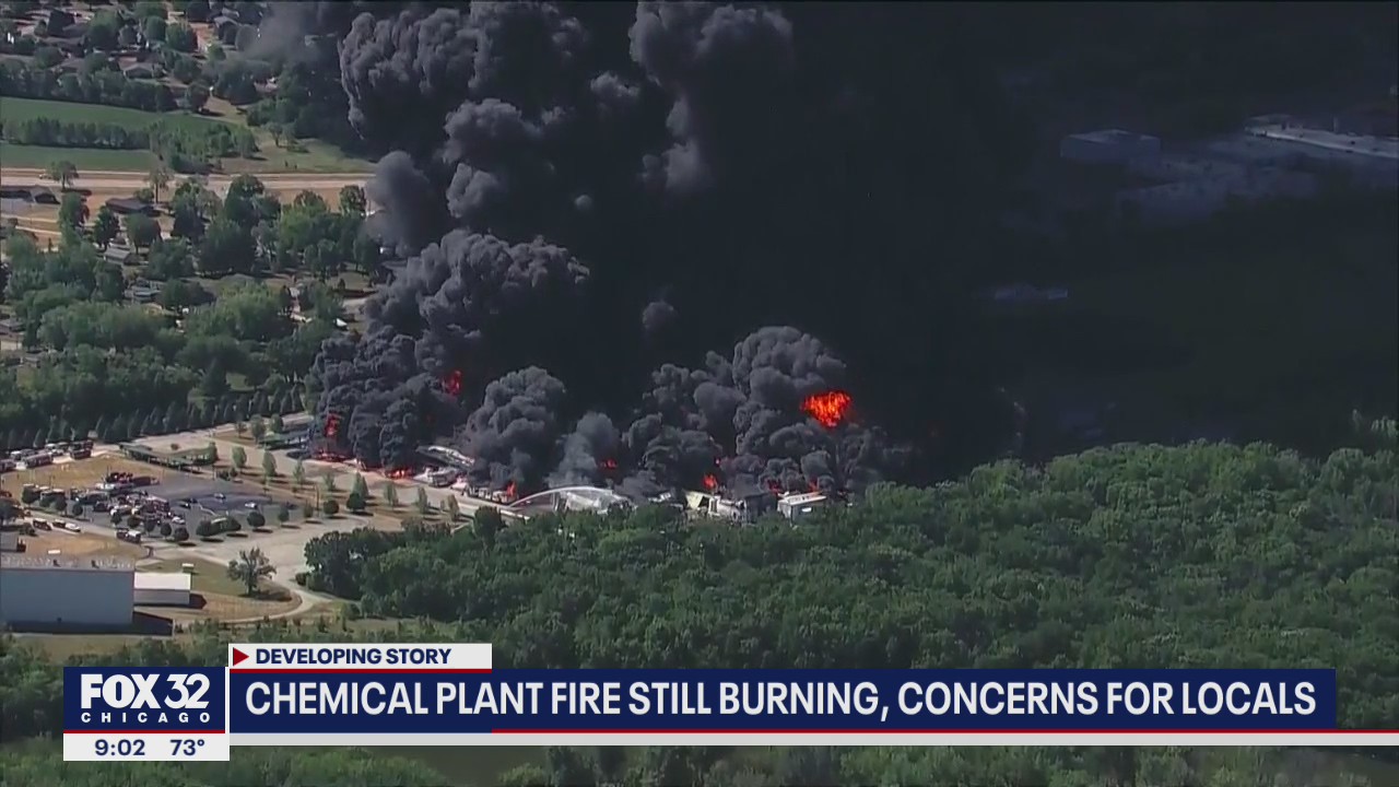 Concerns for locals as Rockton chemical plant fire continues to burn
