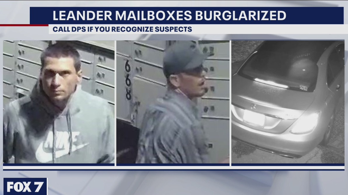 Leander police looking for suspects caught on camera stealing mail