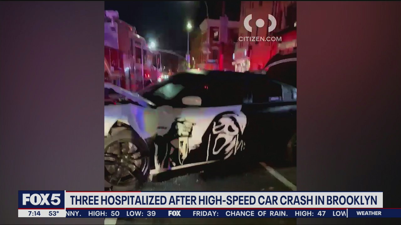 3 hospitalized in Brooklyn crash