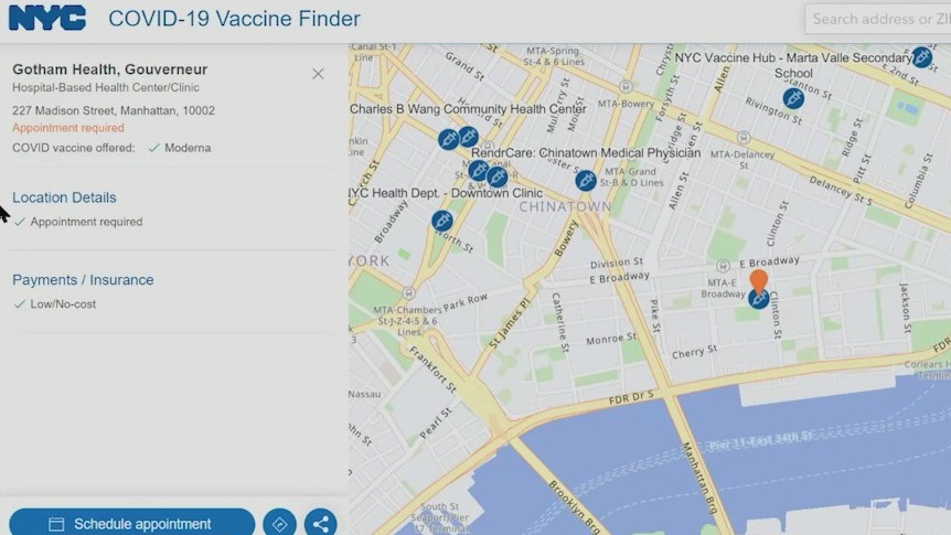 NY vaccine booking problems