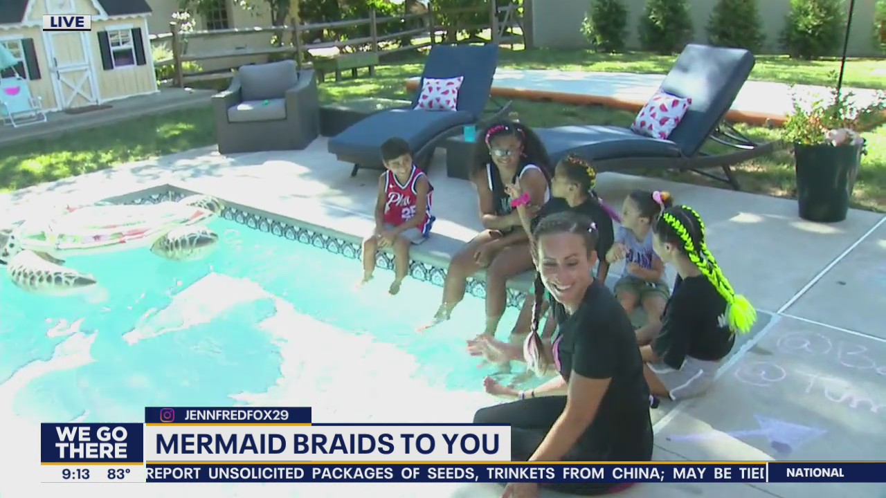 Jenn tries out mermaid braids