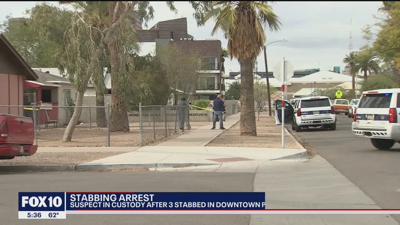 Suspect in custody after 3 people were stabbed in Phoenix