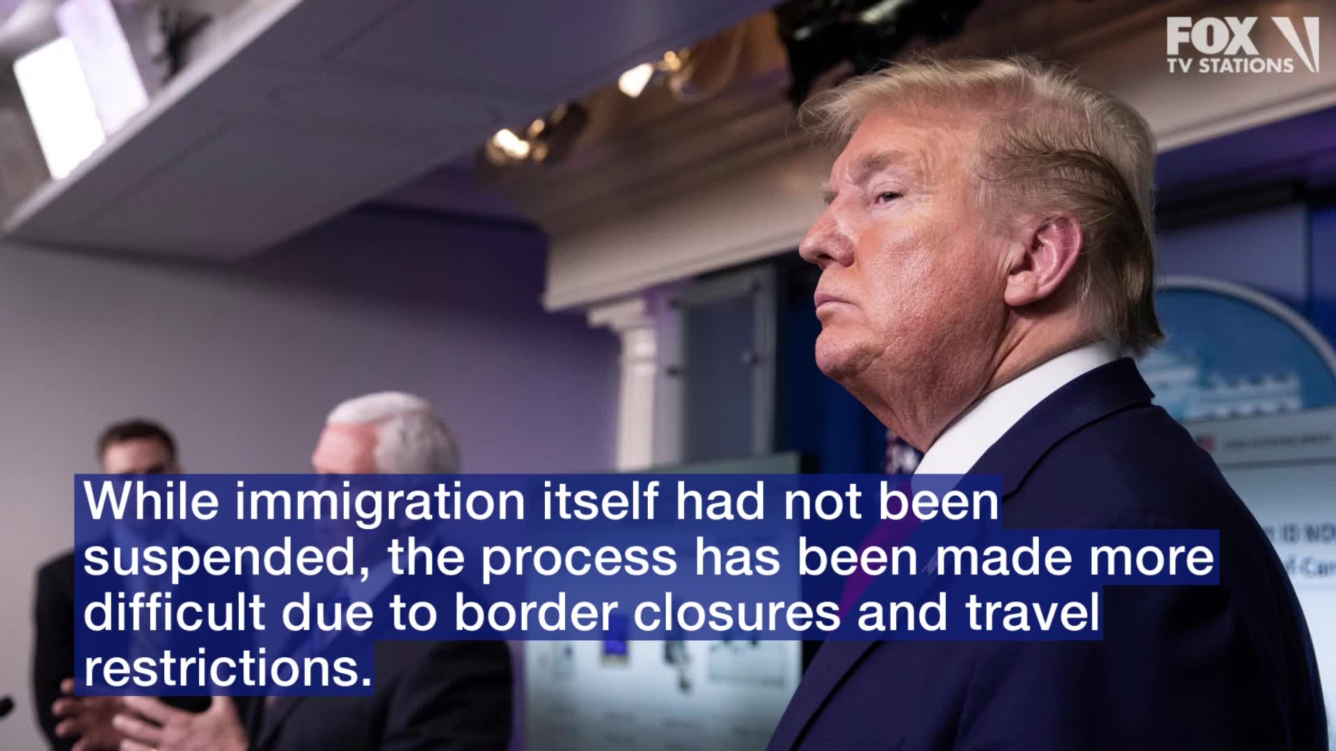 President Donald Trump announces temporary suspension of immigration