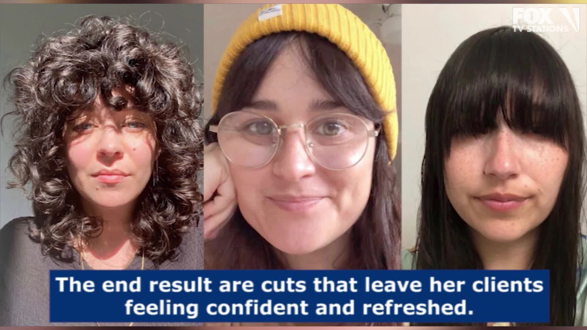 Stylist helps people cut their own hair during quarantine