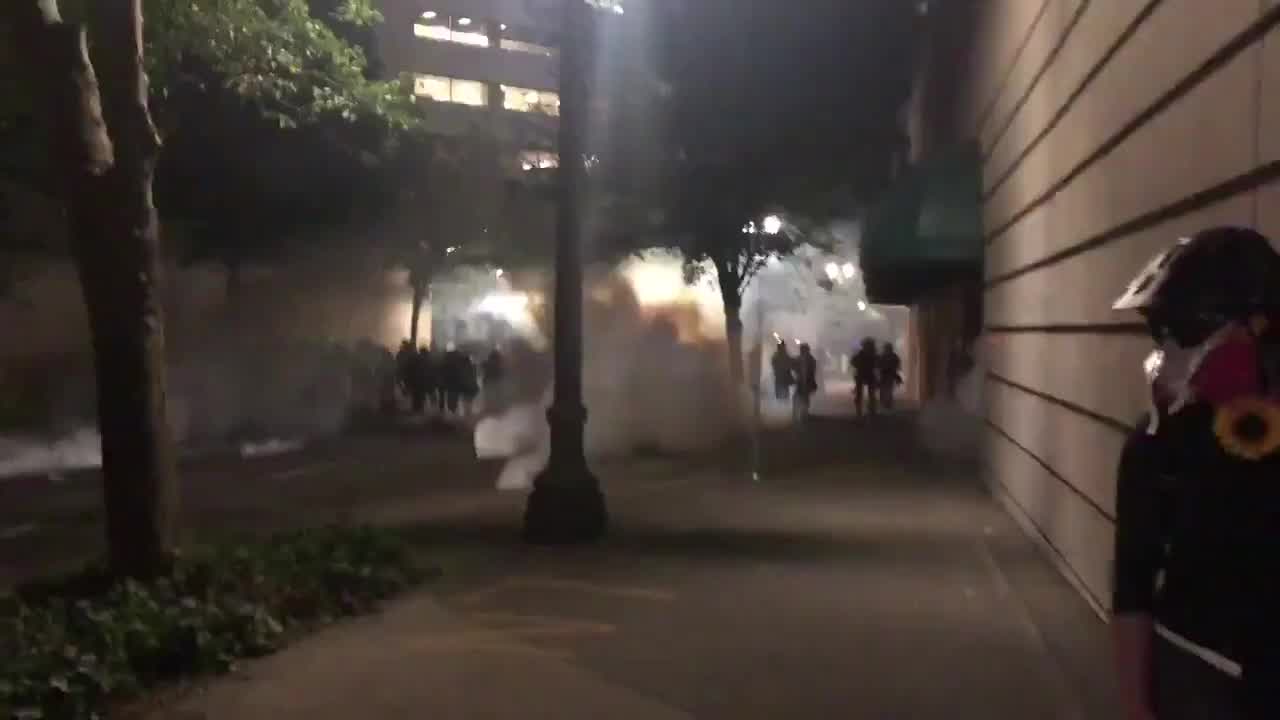 Tear gas deployed in Portland protest