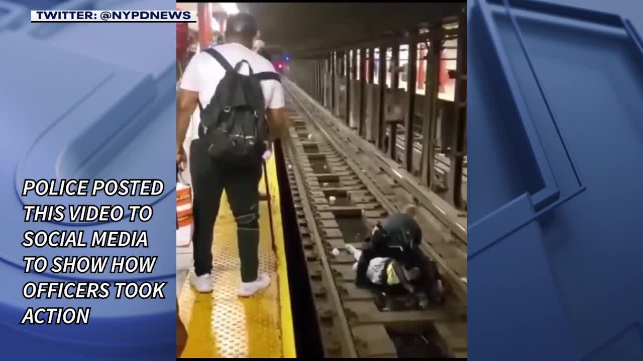Subway tracks rescue