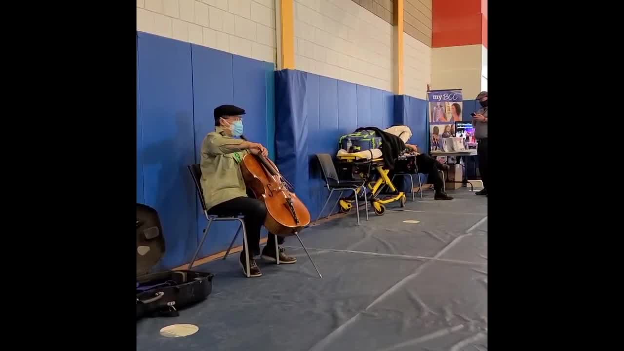 Yo-Yo Ma Performs at Massachusetts Vaccination Site