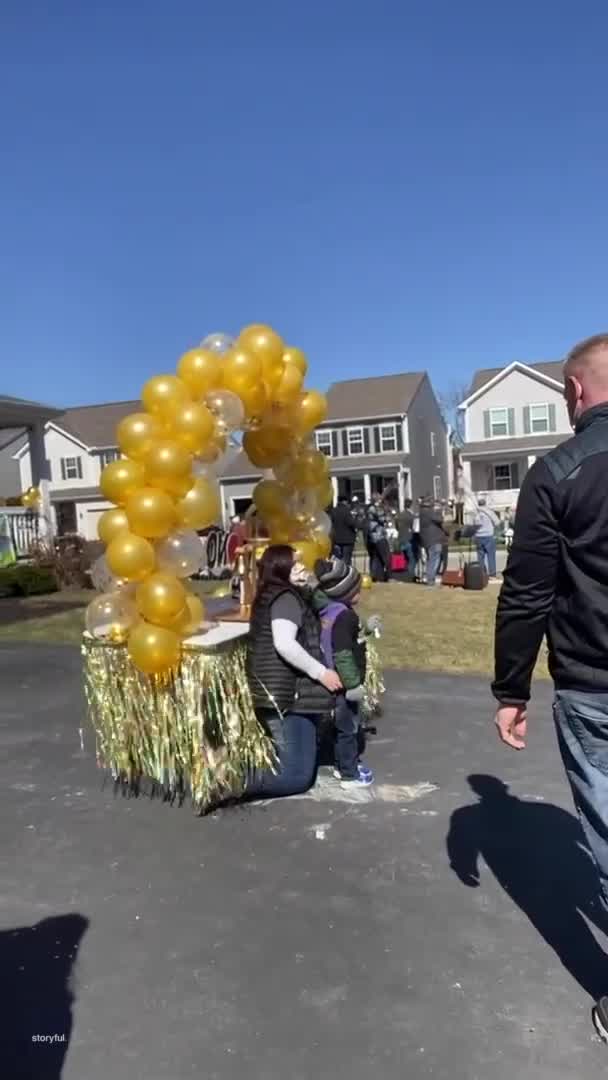 Community Holds Parade to Celebrate Little Boy's Last Chemotherapy Treatment